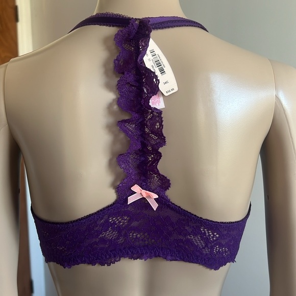 NWT Victoria's Secret Dream Angels Lace Racerback Bra Purple Size 34C - Picture 6 of 8